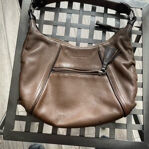 Elegant Brown Leather Hobo Bag